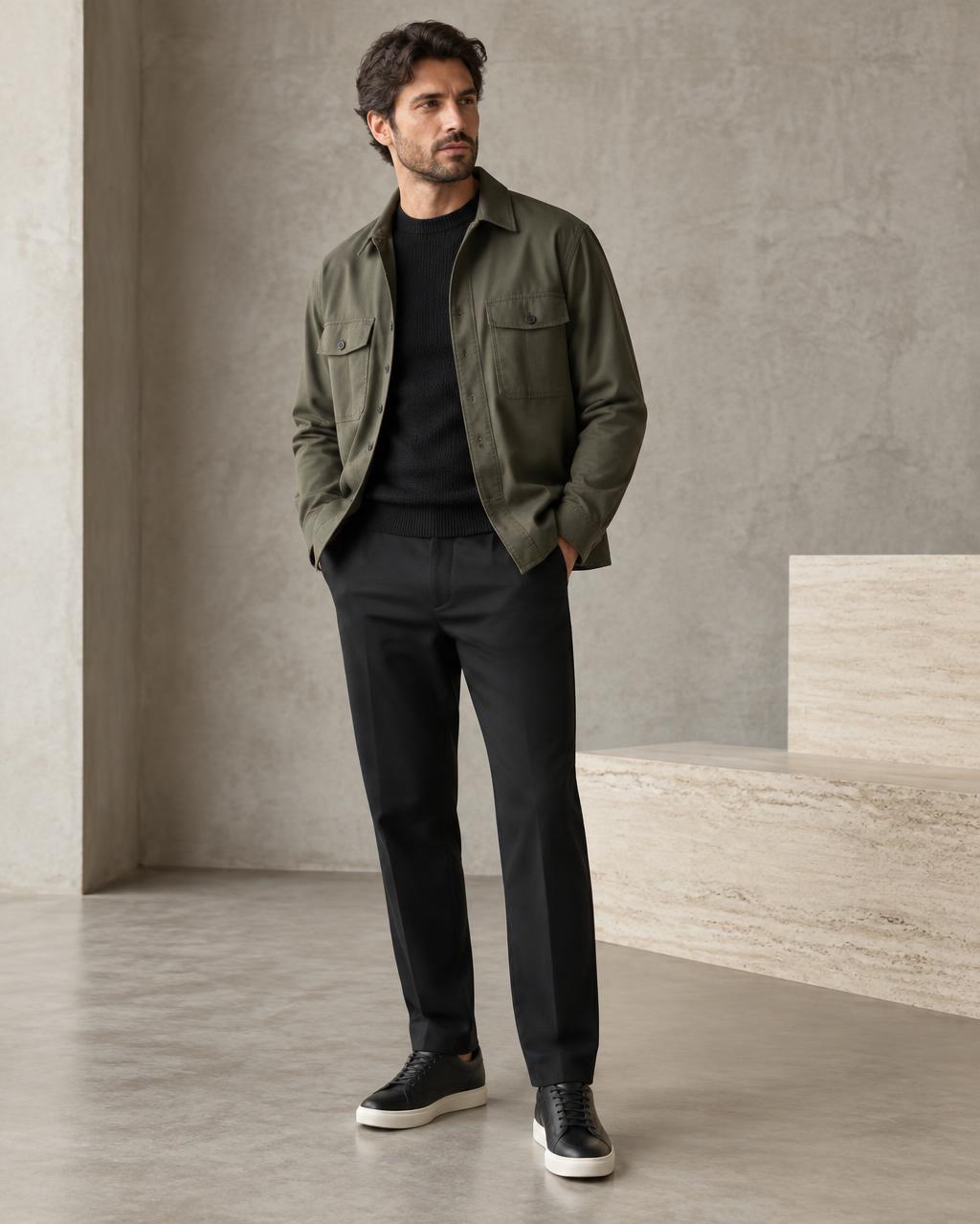 Sobrecamisa utilitária verde oliva